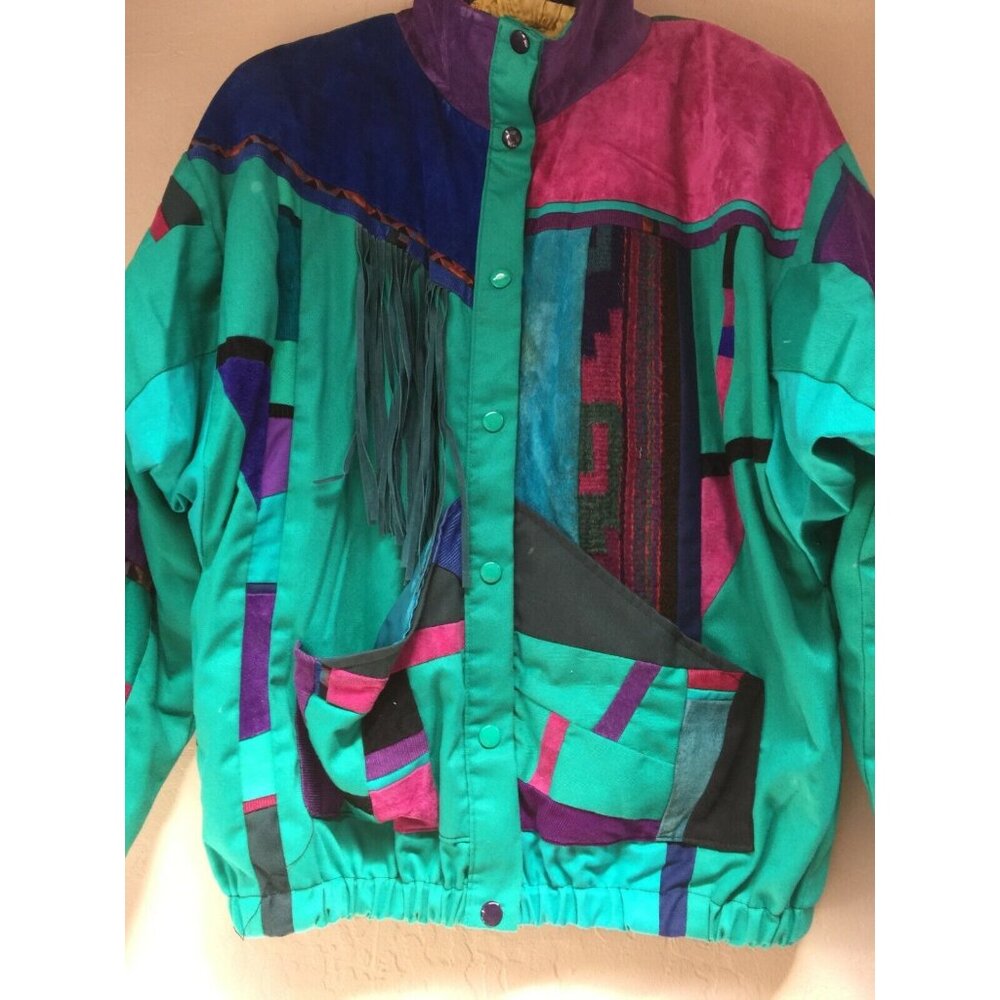 SRF Santa Fe Re-Creation Denver Southwest Womens Medium Navajo Fringe Jacket - Picture 3 of 12